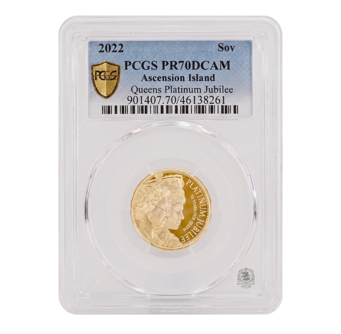 PCGS PR70 2022 Queens Platinum Jubilee Full Sovereign - Proof Gold Coin