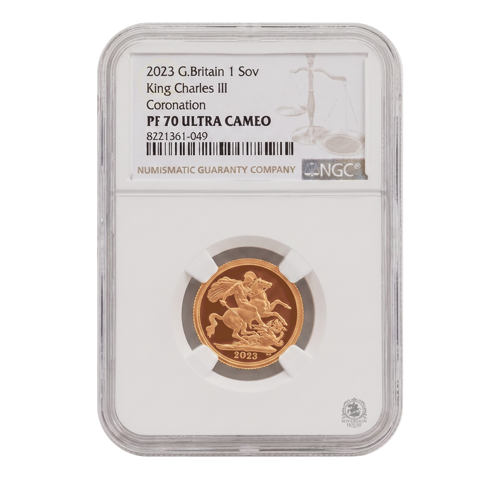 NGC PF70 2023 King Charles Coronation Full Sovereign St George - Proof Gold Coin