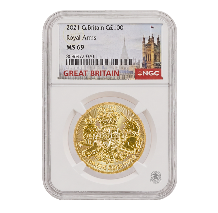 NGC 2021 MS69 1oz Gold The Royal Arms Certified Coin
