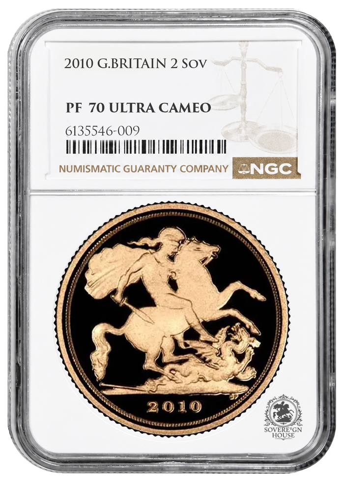 NGC PF70 2010 Ultra Cameo £2 Double Sovereign St George - Proof Gold Coin