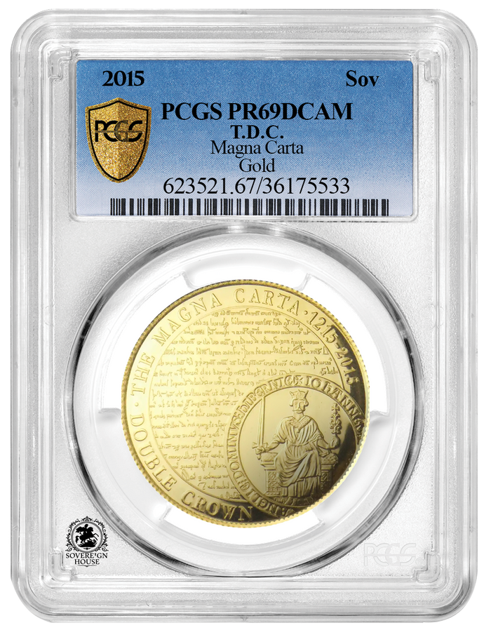 PCGS PR69 2015 Magna Carta Full Sovereign - Proof Gold Coin