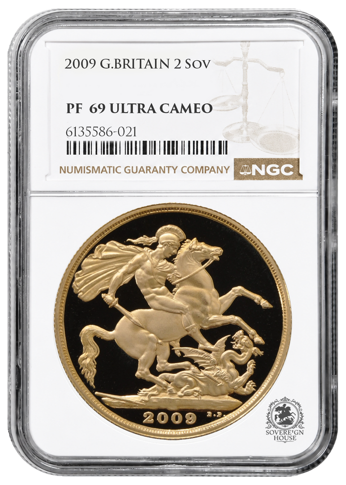NGC PF69 2009 Ultra Cameo £2 Double Sovereign St George - Proof Gold Coin