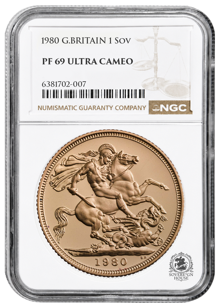 NGC PF69 1980 Full Sovereign St George - Proof Gold Coin