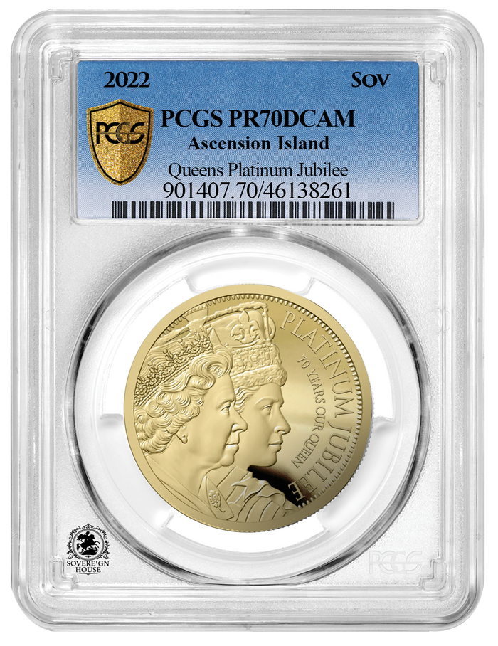 PCGS PR70 2022 Queens Platinum Jubilee Full Sovereign - Proof Gold Coin