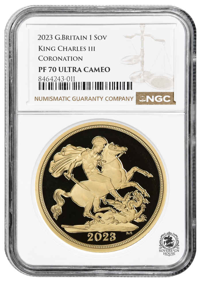 NGC PF70 2023 King Charles Coronation Full Sovereign St George - Proof Gold Coin