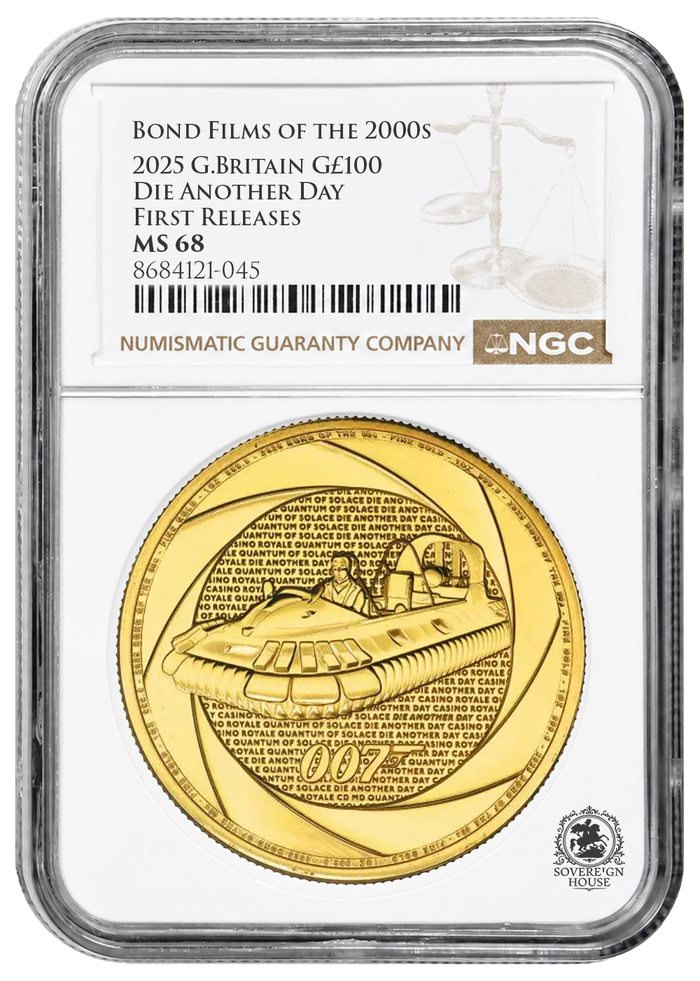NGC MS68 2025 1oz Gold Six Decades of 007: Bond of the 2000s