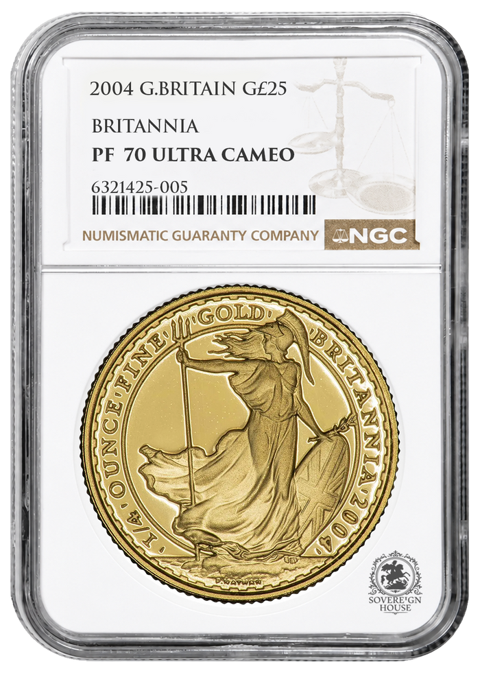 NGC PF70 2004 Ultra Cameo 1/4oz £25 Britannia - Proof Gold Coin