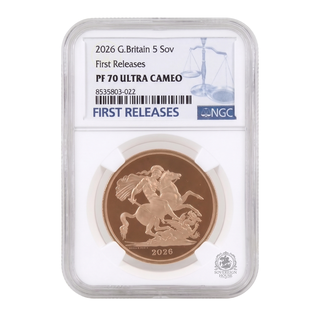 NGC PF70 2026 Five Sovereign First Releases Ultra Cameo - Proof Gold Coin