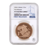 NGC PF70 2026 Five Sovereign First Releases Ultra Cameo - Proof Gold Coin