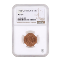 NGC MS64 1958 Full Sovereign - Gold Coin