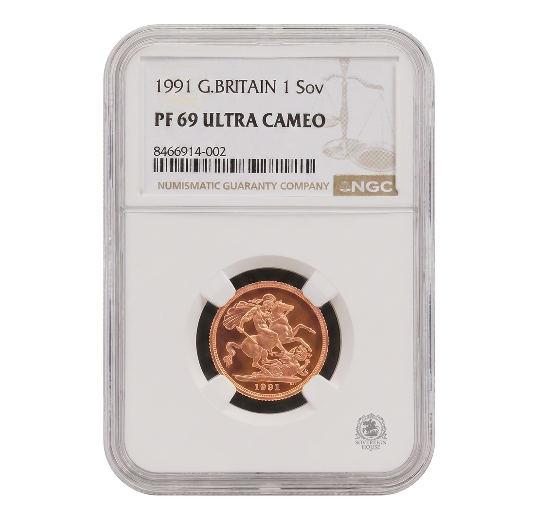 NGC PF69 1991 Full Sovereign - Proof Gold Coin