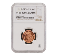 NGC PF69 1991 Full Sovereign - Proof Gold Coin