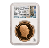 NGC PF70 2017 £5 Prince Philip Celebrating a Life of Service - Proof Gold Coin