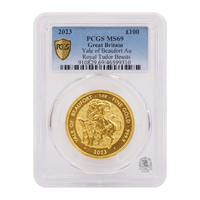 PCGS MS69 2023 Yale of Beaufort 1oz Royal Tudor Beasts - Gold Coin