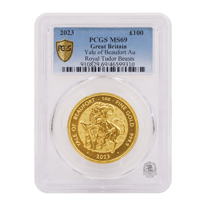 PCGS MS69 2023 Yale of Beaufort 1oz Royal Tudor Beasts - Gold Coin
