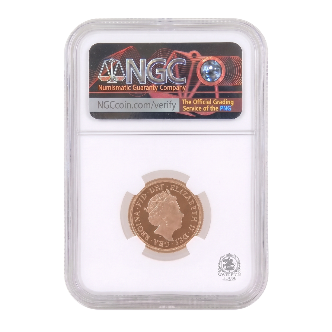 NGC PF70 2018 Sapphire Anniversary Privy Full Sovereign Ultra Cameo - Proof Gold Coin