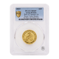 PCGS MS69 2023 Bull of Clarence 1/4oz Royal Tudor Beasts - Gold Coin