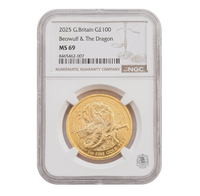 NGC MS69 2025 1oz £100 Beowulf & The Dragon - Gold Coin