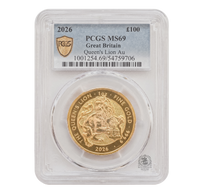 PCGS MS69 2026 1oz £100 Queen's Lion - Gold Coin