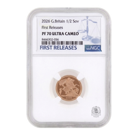 NGC PF70 2026 Half Sovereign First Releases Ultra Cameo - Proof Gold Coin
