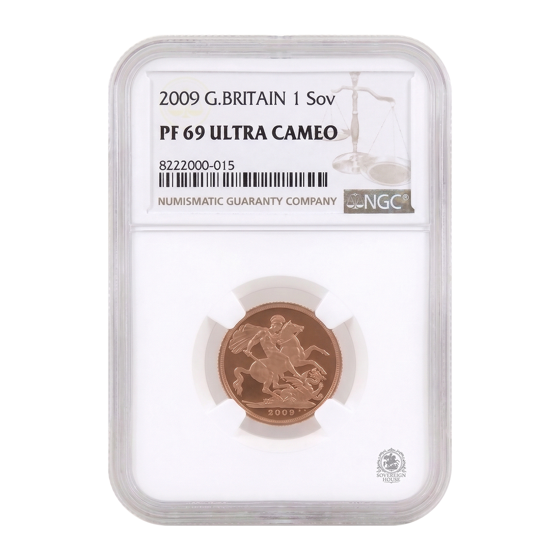 NGC PF69 Ultra Cameo 2009 Full Sovereign - Proof Gold Coin