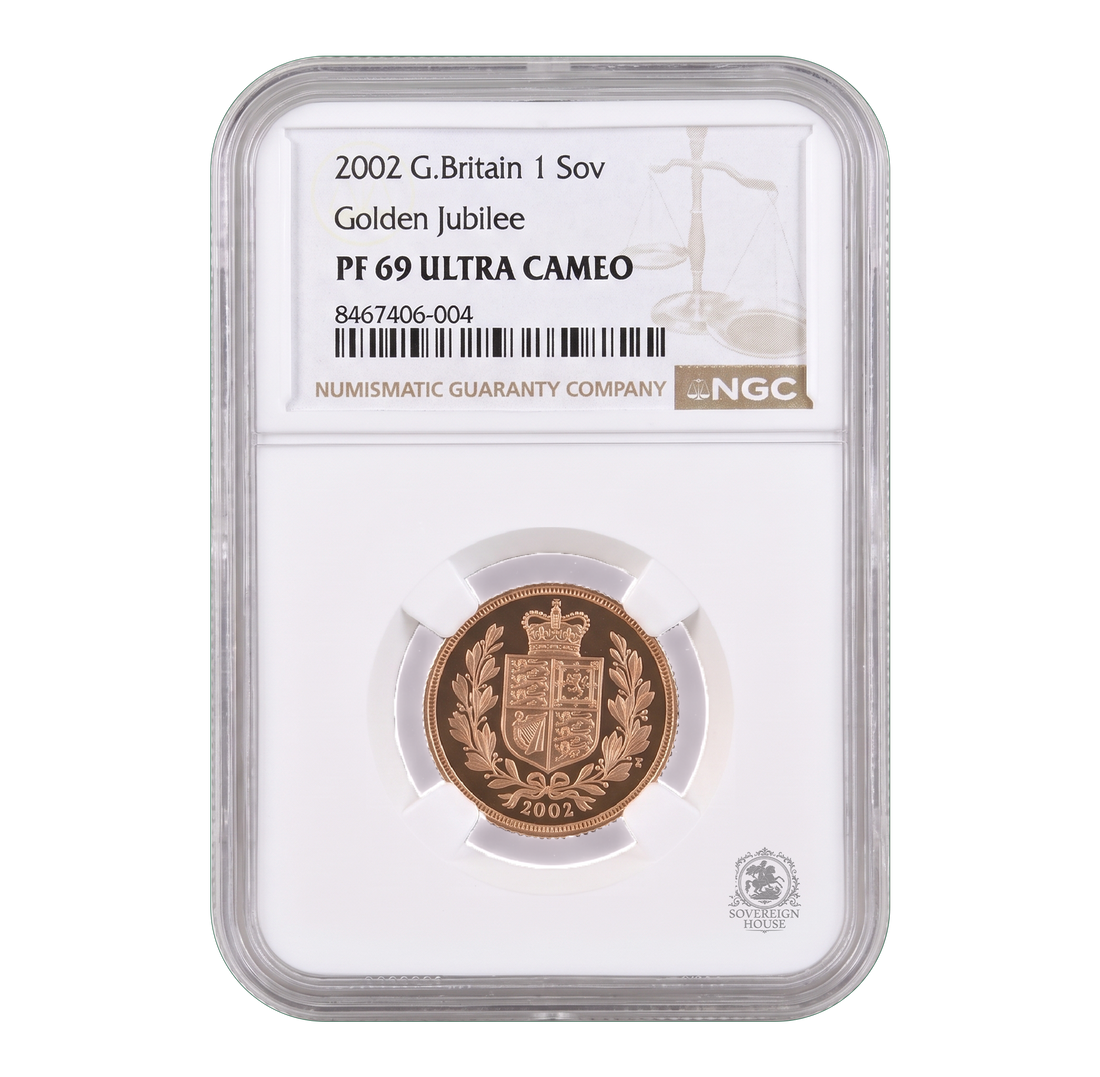 NGC PF69 2002 Golden Jubilee Full Sovereign - Proof Gold Coin