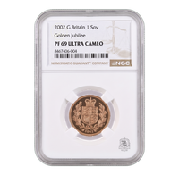 NGC PF69 2002 Golden Jubilee Full Sovereign - Proof Gold Coin