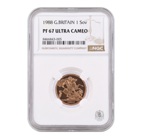 NGC PF67 1988 Full Sovereign - Proof Gold Coin