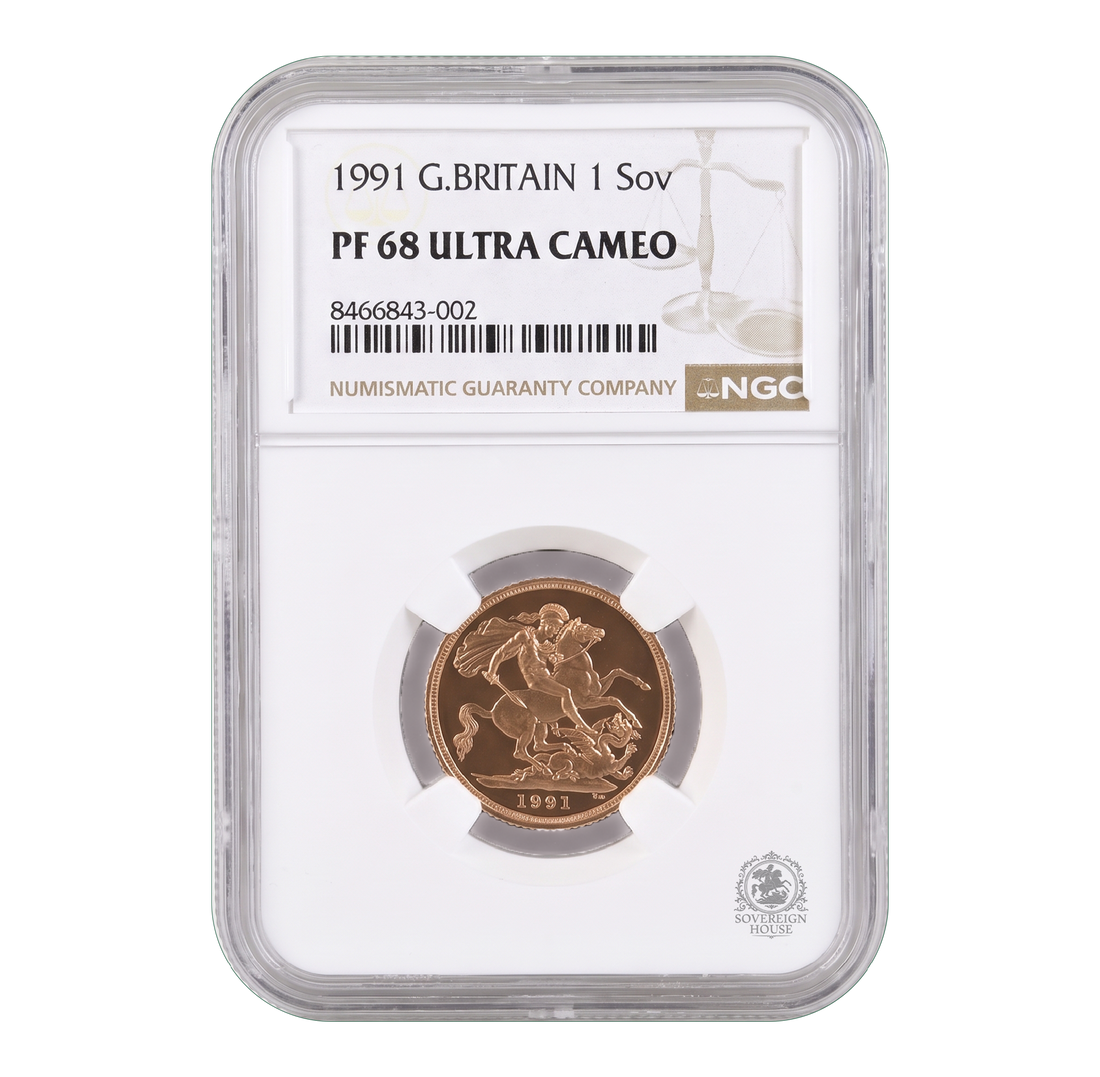 NGC PF68 1991 Full Sovereign - Proof Gold Coin