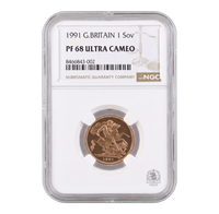 NGC PF68 1991 Full Sovereign - Proof Gold Coin