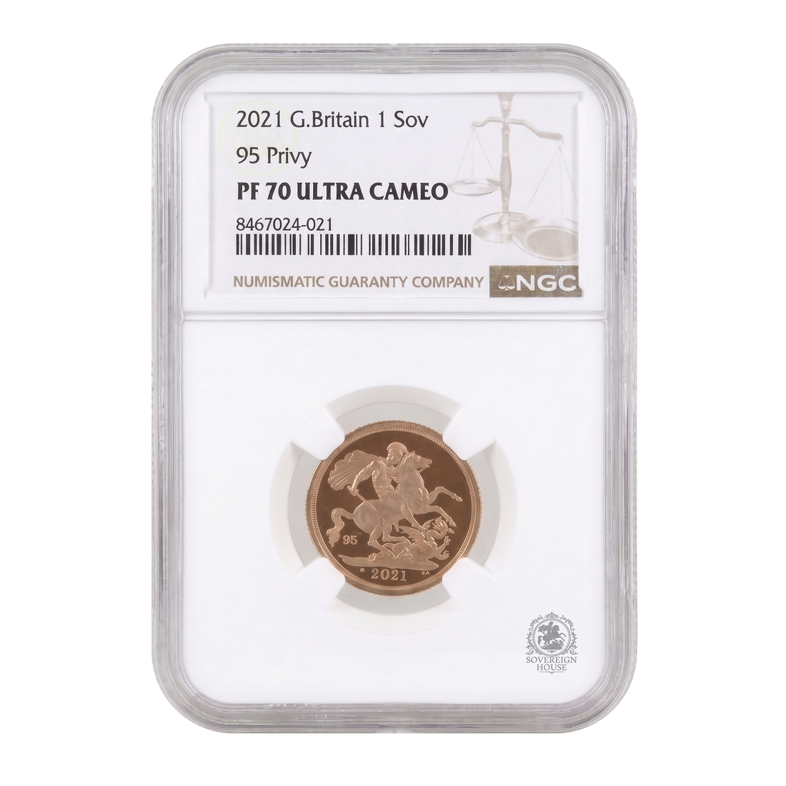 NGC PF70 2021 95 Privy Full Sovereign Ultra Cameo - Proof Gold Coin