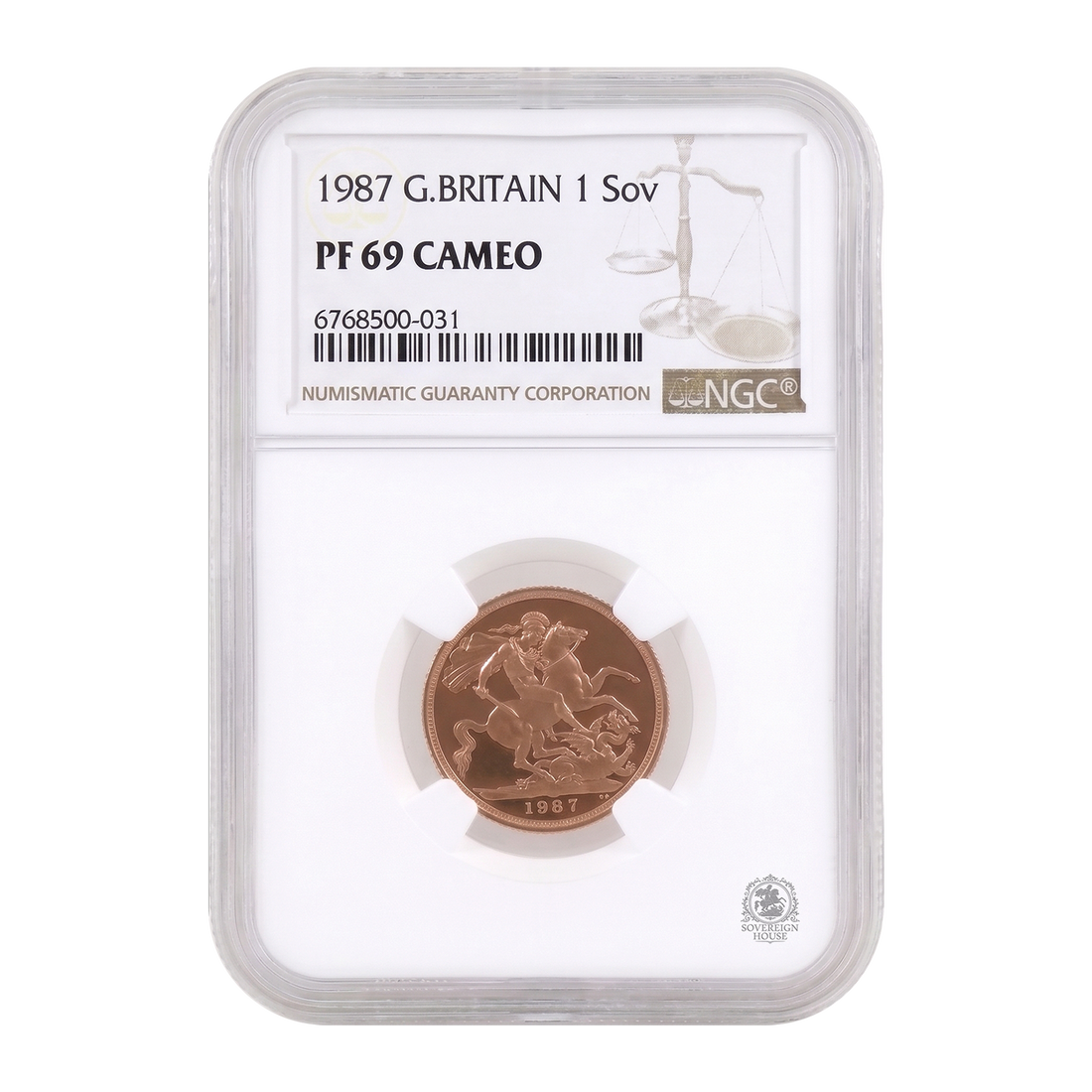 NGC PF69 1987 Full Sovereign Ultra Cameo - Proof Gold Coin
