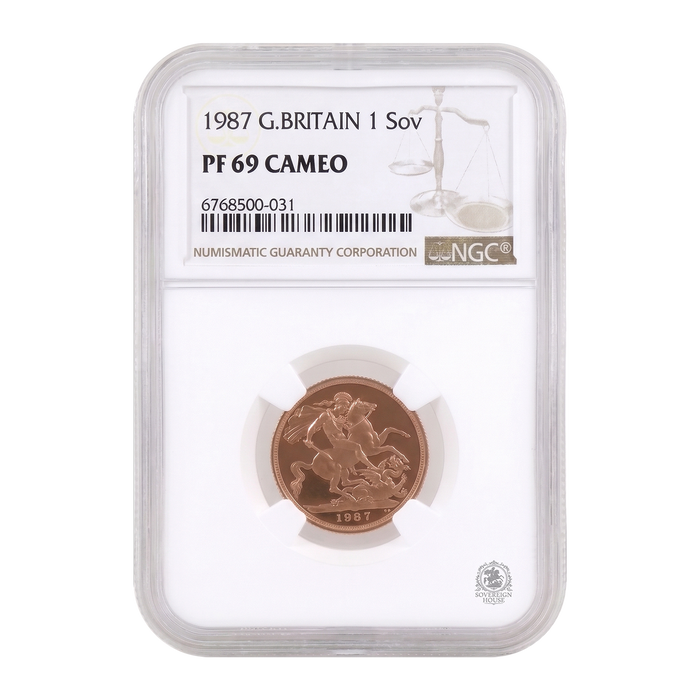 NGC PF69 1987 Full Sovereign Ultra Cameo - Proof Gold Coin