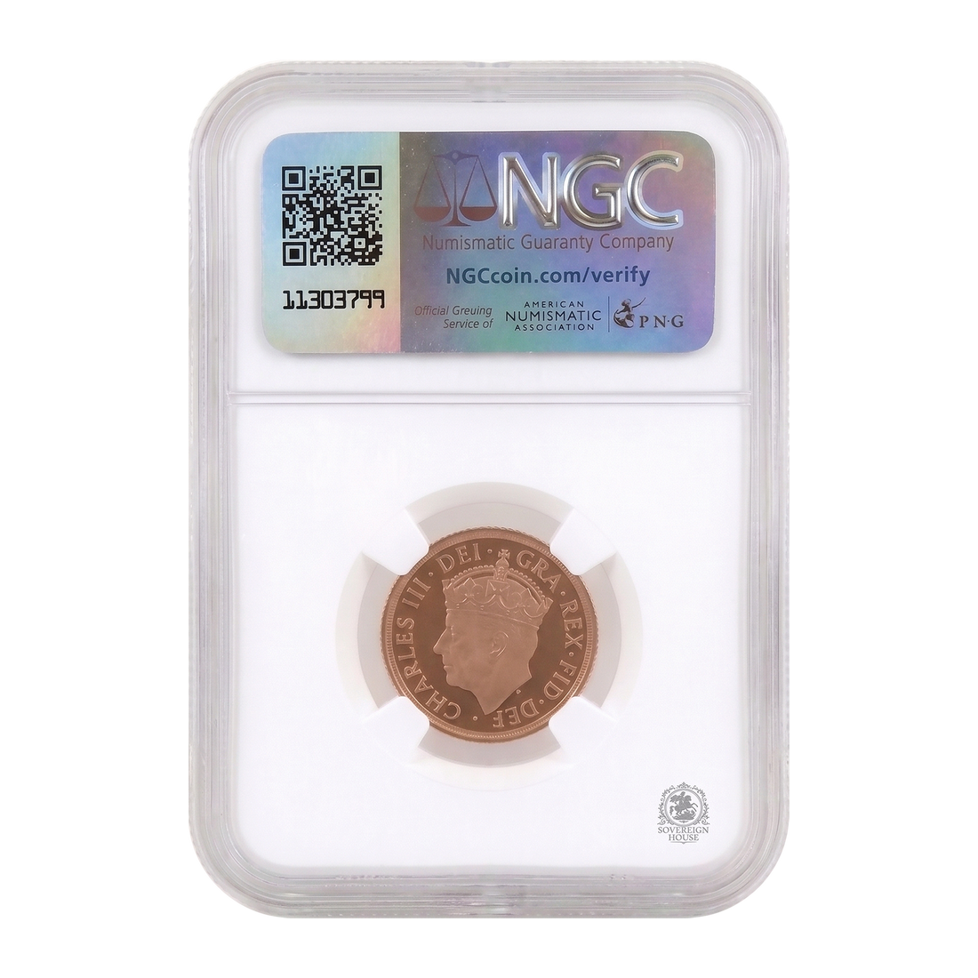 NGC PF69 Ultra Cameo 2023 King Charles III Coronation Full Sovereign - Proof Gold Coin
