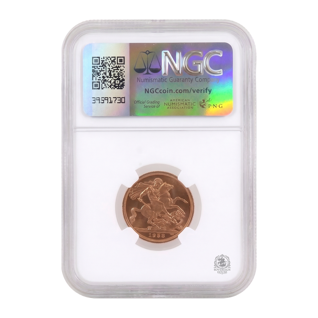 NGC MS64 1958 Full Sovereign - Gold Coin