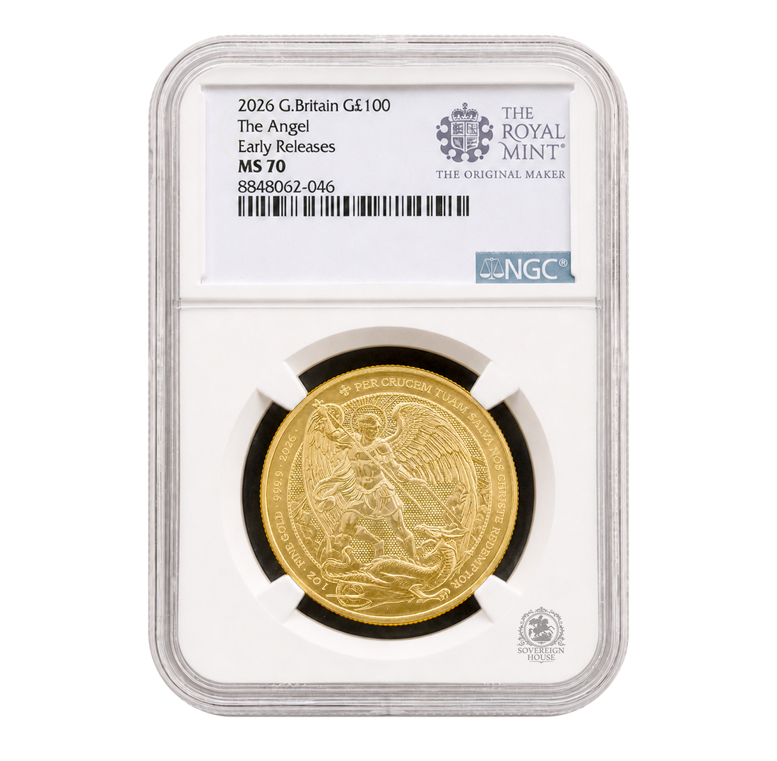 NGC MS70 2026 Early Releases 1oz £100 The Angel - Gold Coin