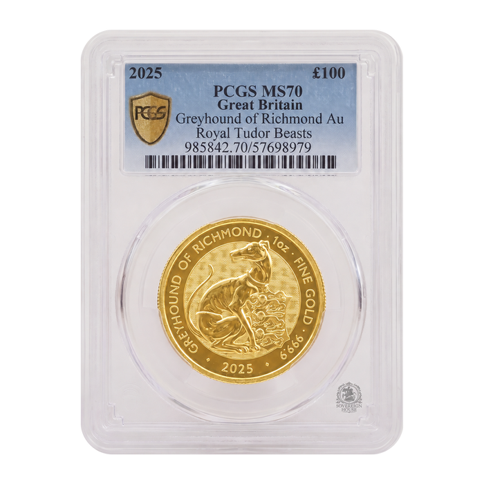 2025 Greyhound of Richmond 1oz PCGS MS70 - Gold Coin