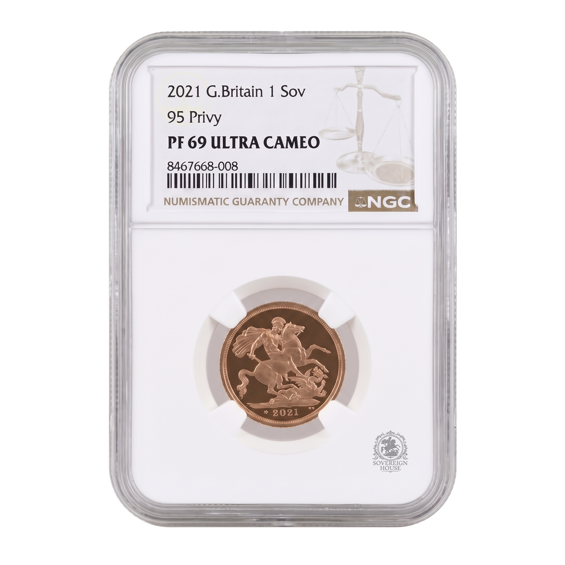 NGC PF69 2021 95 Privy Full Sovereign Ultra Cameo - Proof Gold Coin