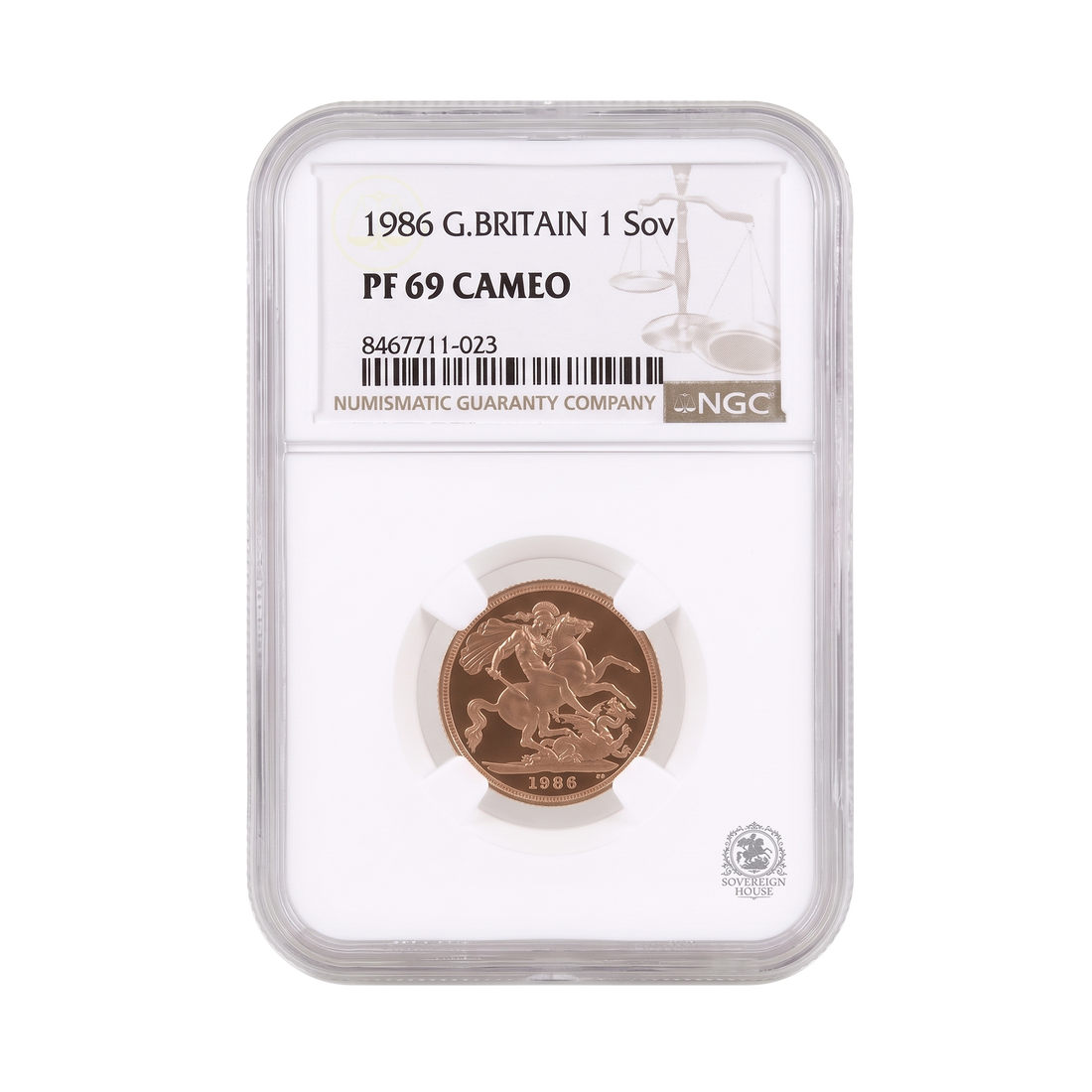 NGC PF69 1986 Full Sovereign Ultra Cameo - Proof Gold Coin