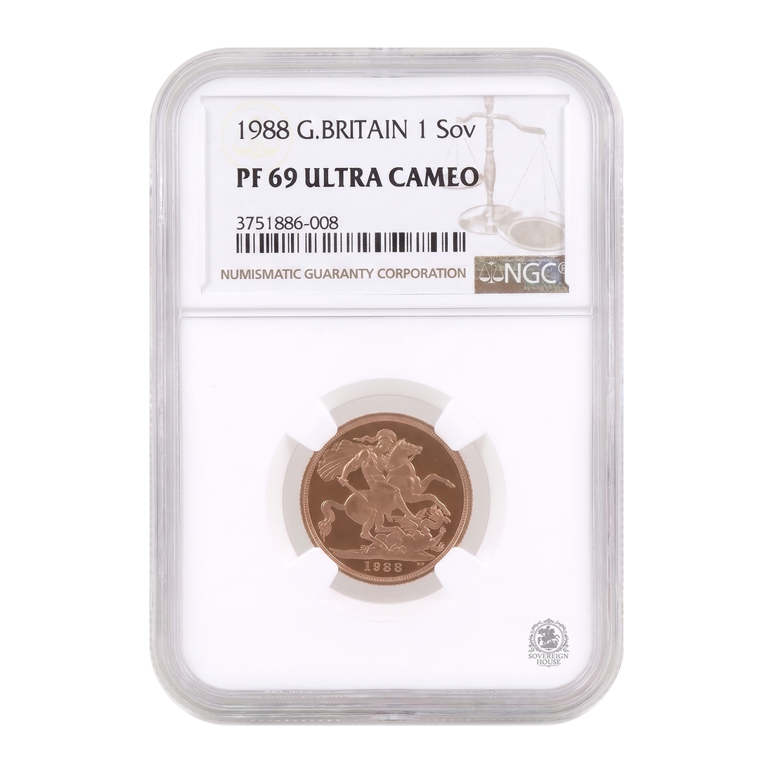 NGC PF69 1988 Full Sovereign Ultra Cameo - Proof Gold Coin