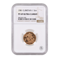1981 Full Sovereign NGC PF69 Ultra Cameo - Proof Gold Coin