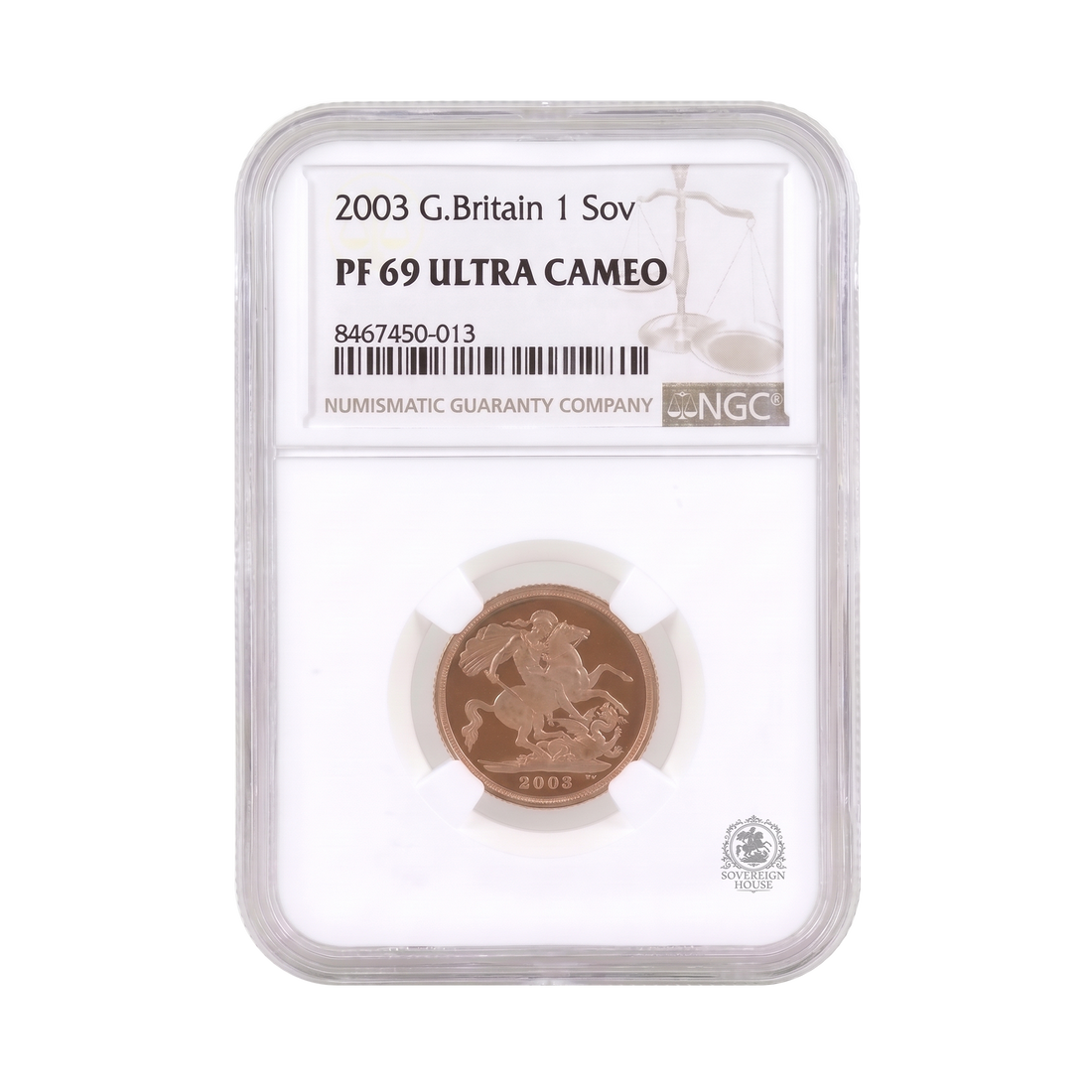 NGC PF69 2003 Full Sovereign Ultra Cameo - Proof Gold Coin