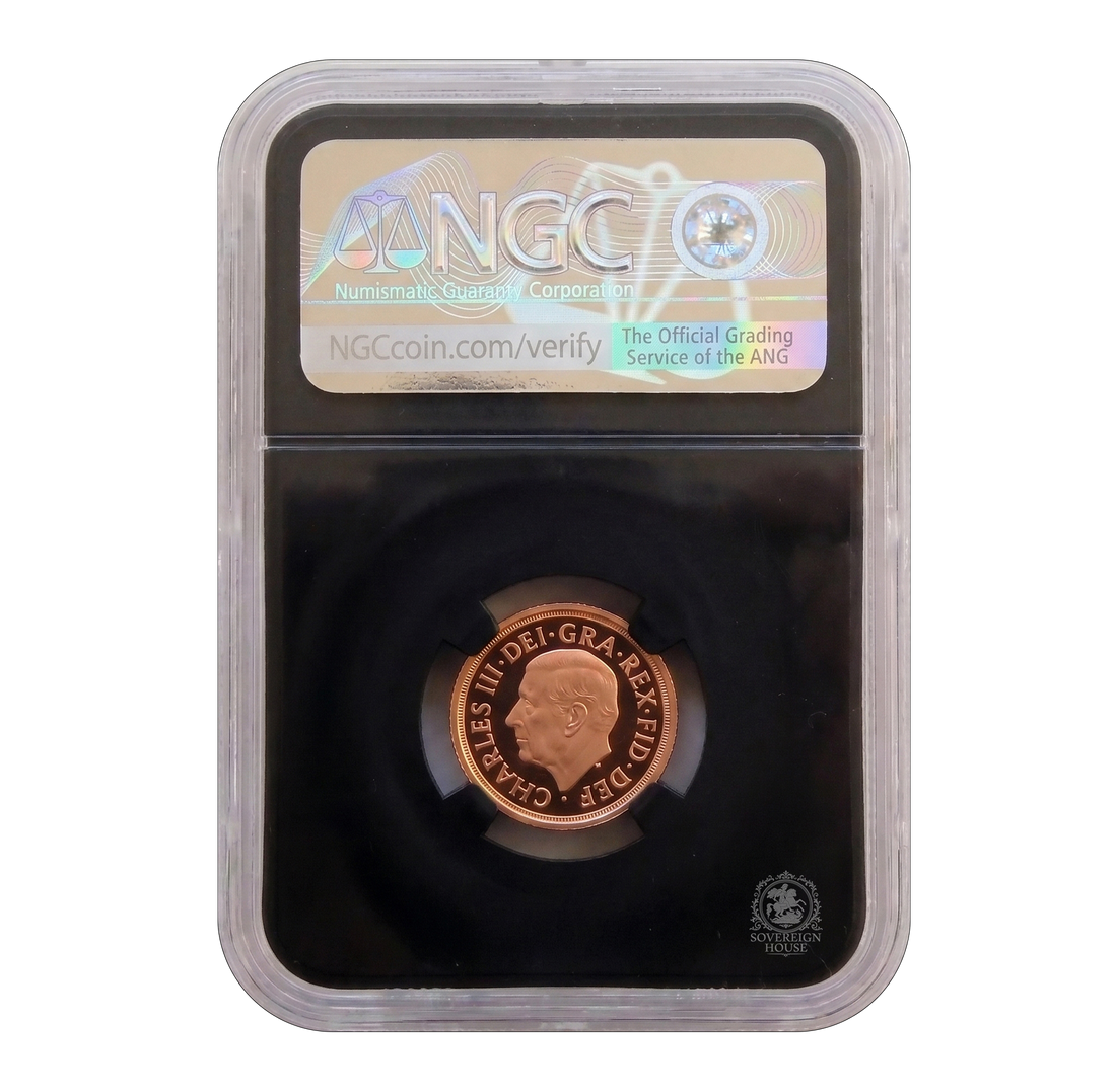 NGC PF70 2022 Queen Elizabeth II Memorial Half Sovereign - Miles Standish Signed Proof Gold Coin