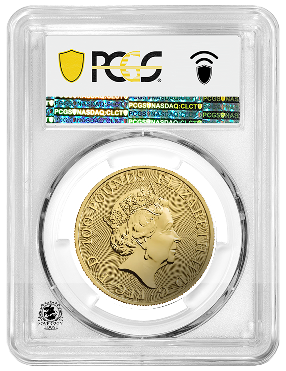 PCGS MS69 2021 1oz Queens Beasts Greyhound Of Richmond - Proof Gold Coin