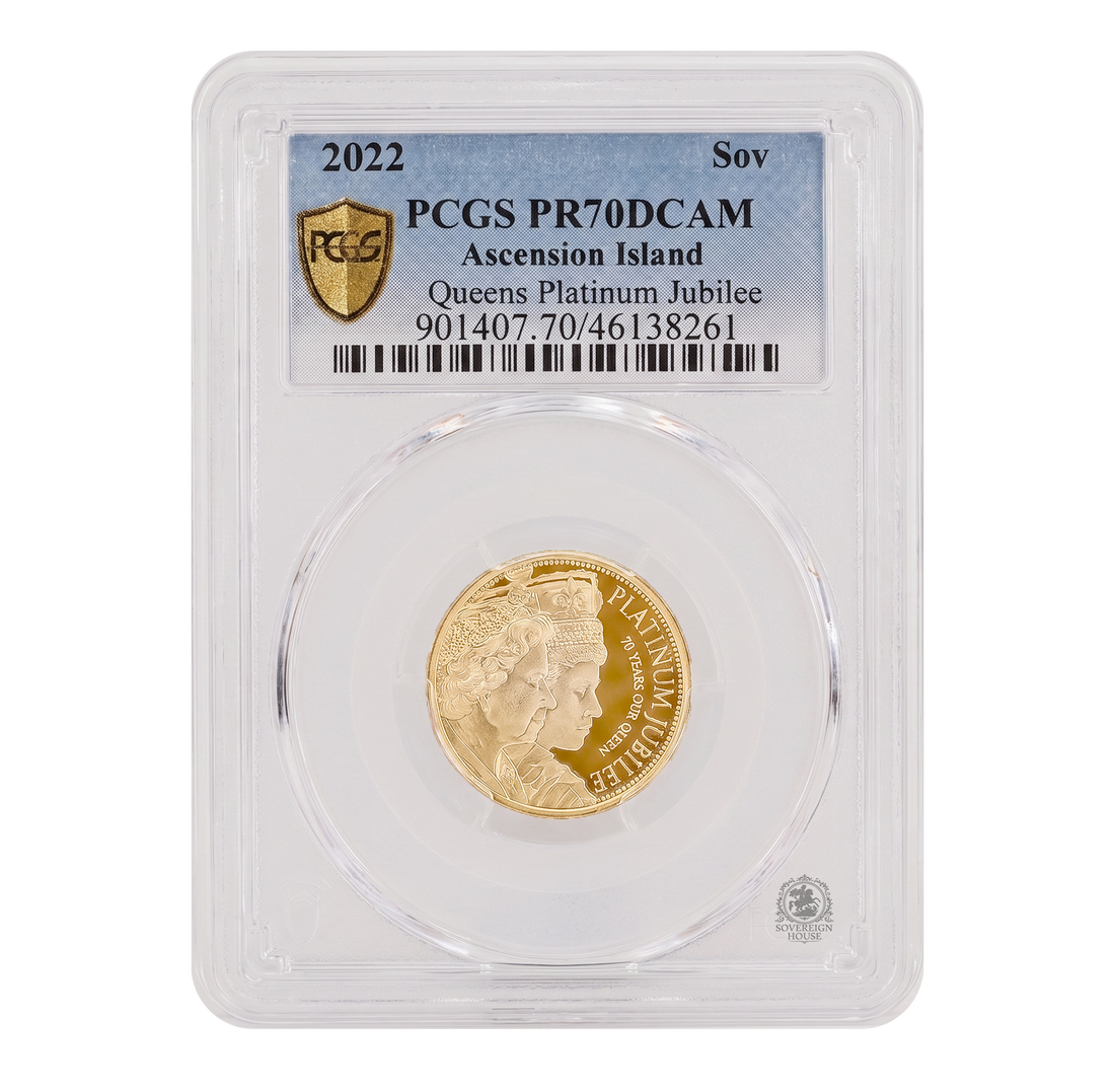 PCGS PR70 2022 Queens Platinum Jubilee Full Sovereign - Proof Gold Coin