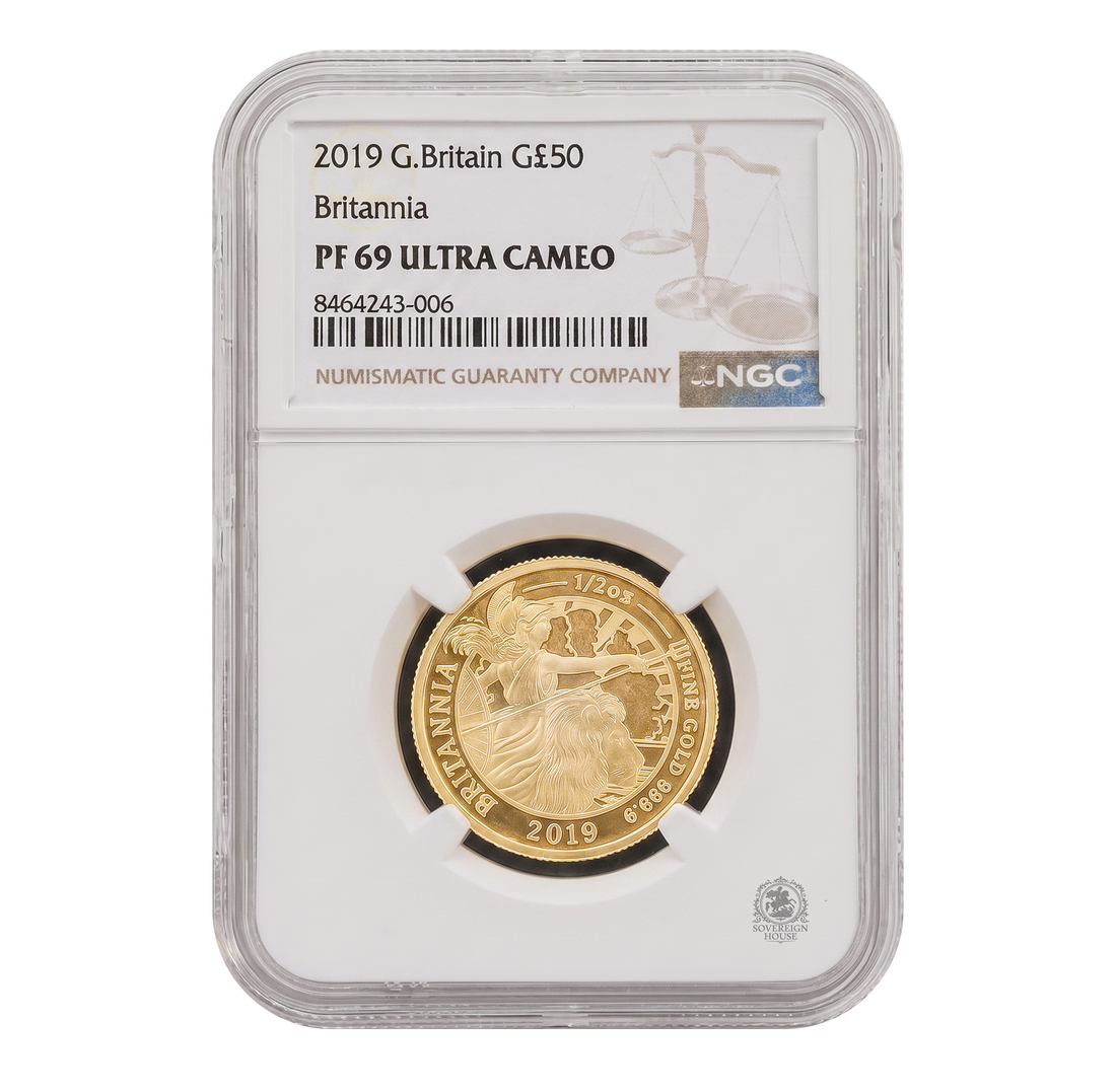 NGC PF69 2019 Ultra Cameo 1/2oz £50 Britannia Proof Gold Coin