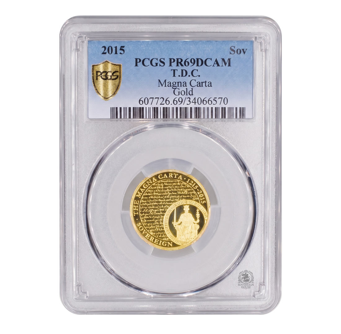 PCGS PR69 2015 Magna Carta Full Sovereign  - Proof Gold Coin