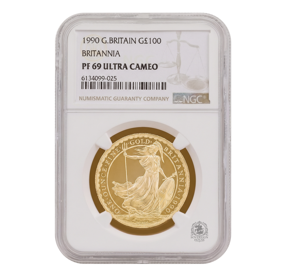 NGC PF69 1990 Ultra Cameo 1oz £100 Britannia - Proof Gold Coin