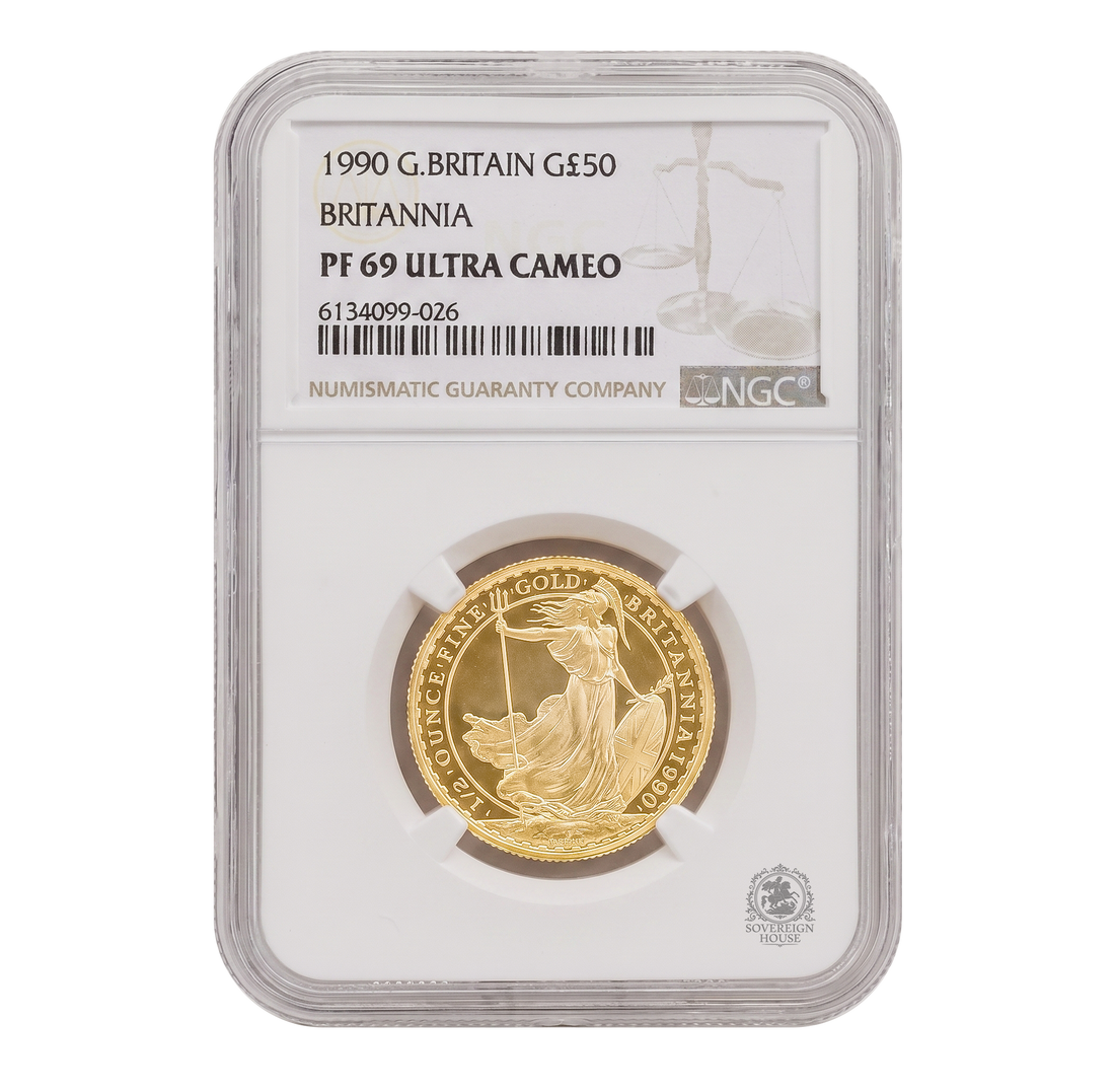 NGC PF69 1990 Ultra Cameo 1/2oz £50 Britannia -  Proof Gold Coin