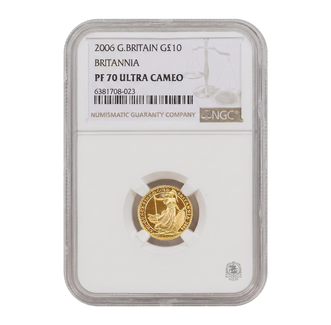 NGC PF70 2006 Ultra Cameo 1/10oz £10 Britannia - Proof Gold Coin